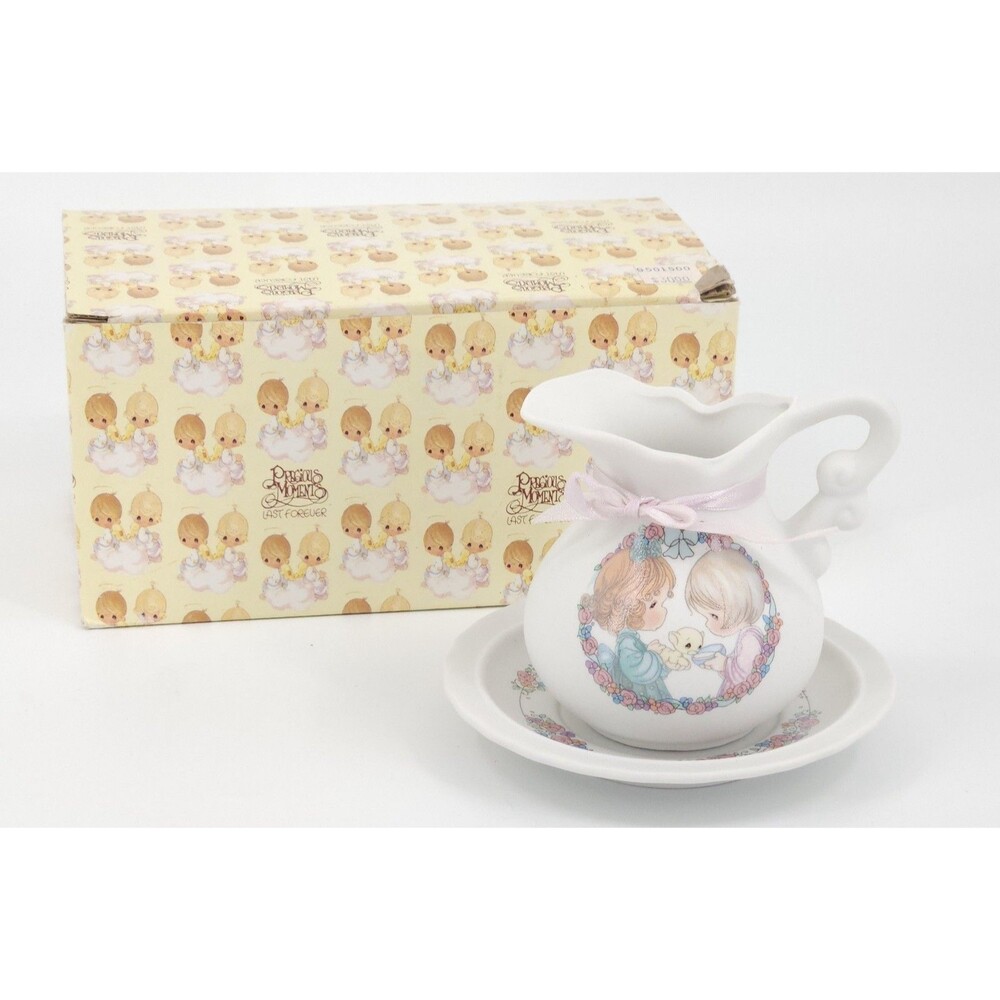 Vintage Precious Moments Sharing The Gift Of Friendship Mini Pitcher Plate Box